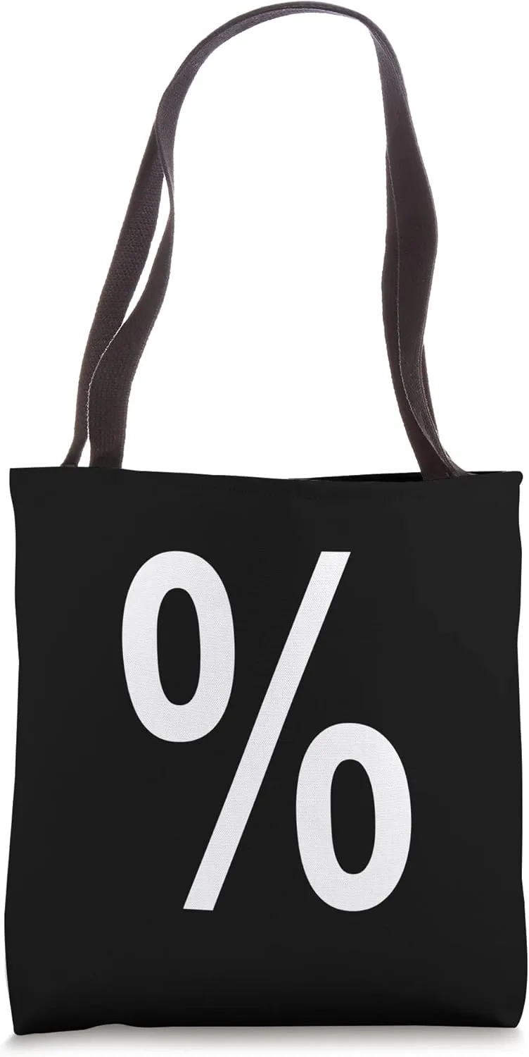 % Percentage sign White both sides from the Alphabet series Tote Bag