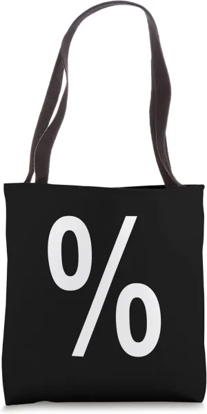 % Percentage sign White both sides from the Alphabet series Tote Bag