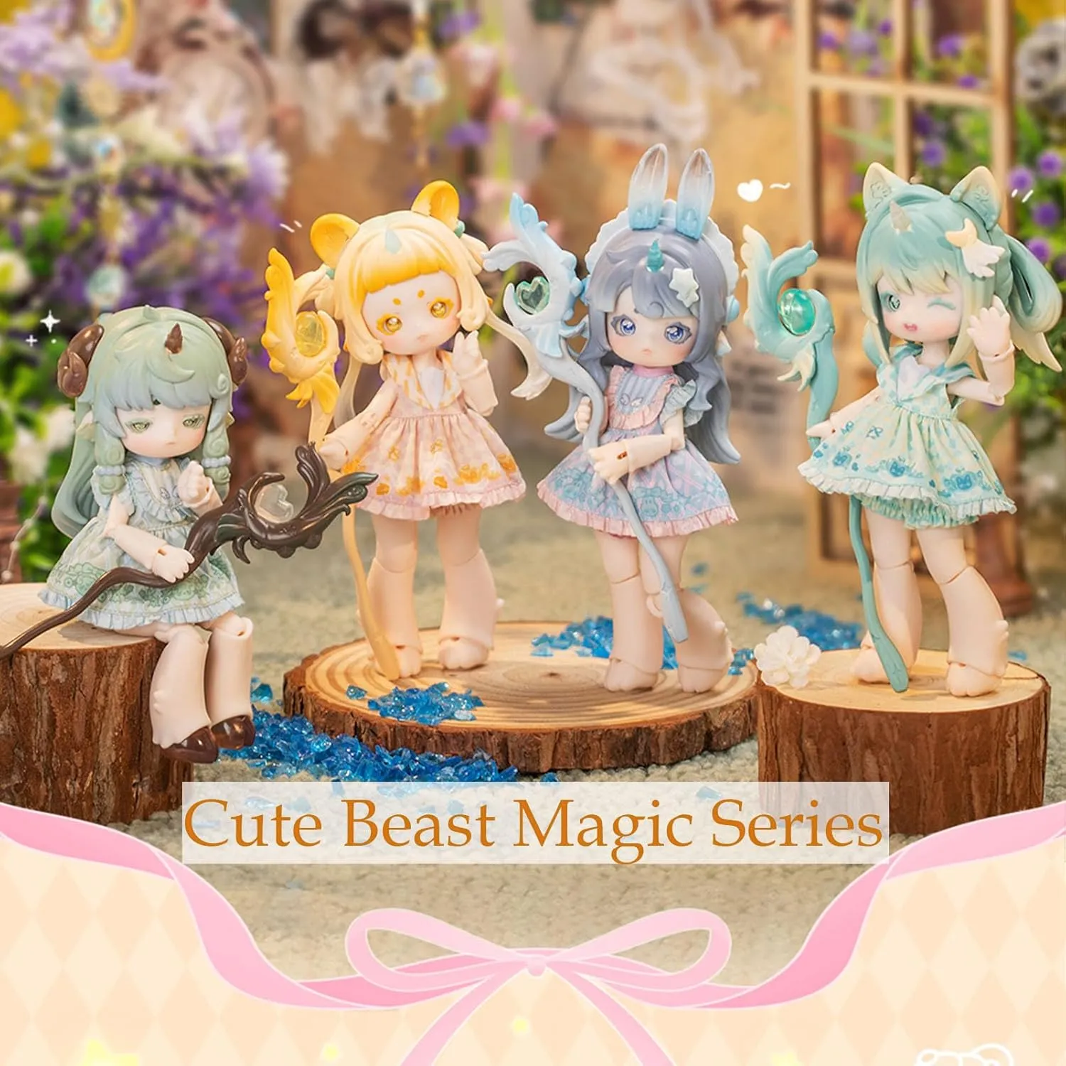 1/12 BJD Dolls Blind Box,Kawaii BJD Dolls Cute Beast Magic Series Ball Jointed Doll Collectable Action Figure Posable Dress Up Doll for Girls Birthday Party Gift Toys