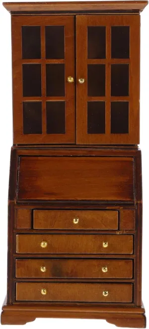 1:12 Scale Dollhouse Miniature Wooden Bookshelf Cabinet Mini Wood Drawer Cabinet Storage Shelves Furniture Cupboards for Dollhouse Accessories Mini Library Bedroom Decoration