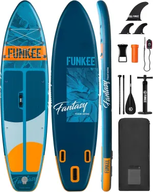 11’×34"×6" Extra Wide Inflatable Stand Up Paddle Board, Sup Board with Removable Fins, Backpack, Floating Paddle, Safety Leash, Floating Phone Case for Adults & Youth of All Skill Levels