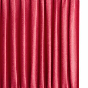 12.5cm tall square gathered shade in Ruby silk with velvet tape