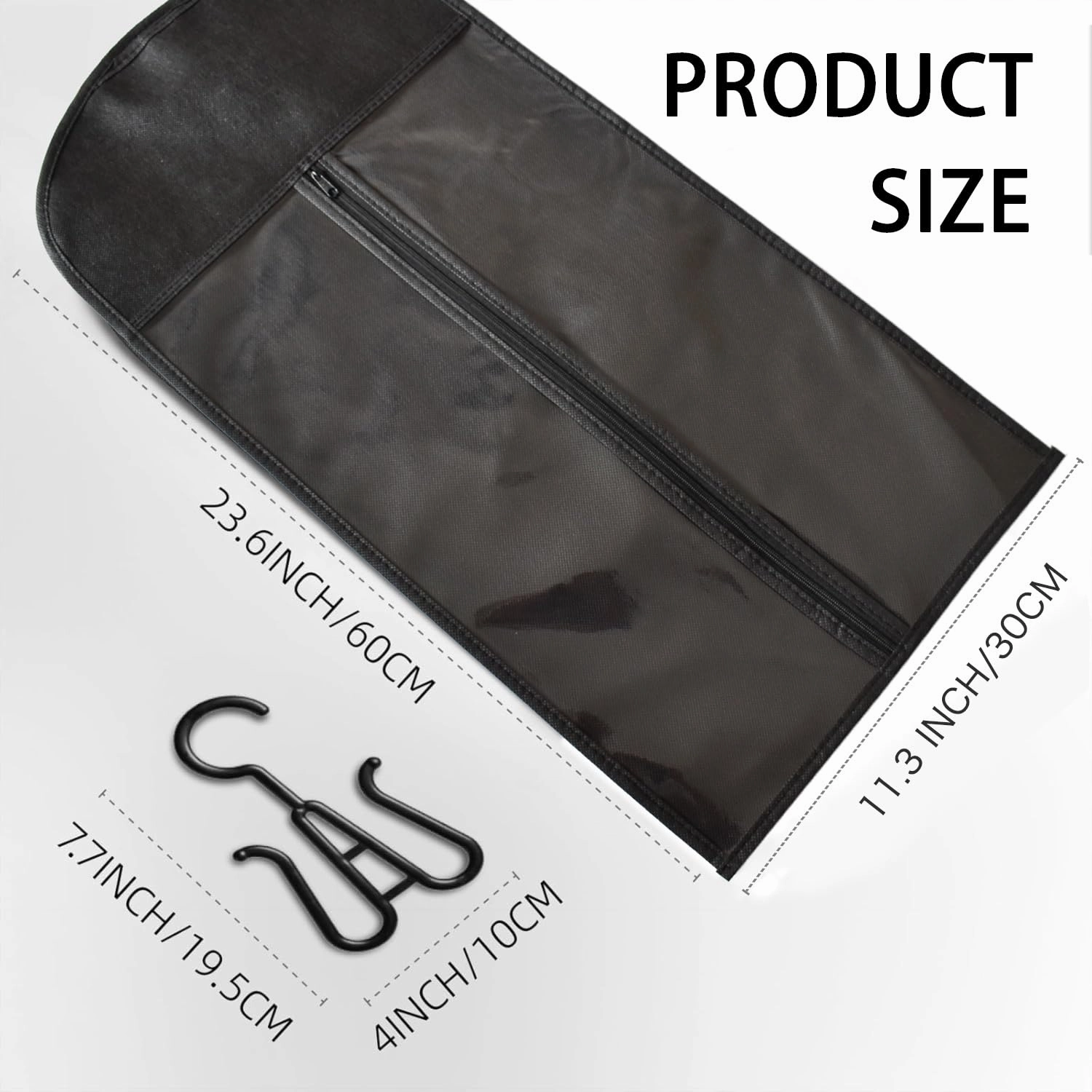 12-PCS Wig Storage Bags with Hangers – Premium Hair Extension Organizer for Multiple Wigs, 60cm x 30cm Dust-Proof Closet Savers (Black)