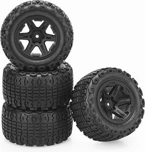 12mm Hex RC Wheels and Tires, daitoku RC Short Course Truck Tires for 1/10 Riaario Amoril 1/14 Hyper Go H14BM 1/16 Traxxas ErevoTraxxas - Style A