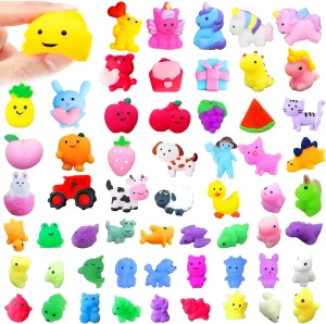 150 Pcs Squishy Toys Mochi Squishy Fidget Toys Kawaii Squishies Party Favors Kids 4- 8 8-12 Carnival Prizes Goodie Bags for Kids Easter Basket Stuffers Egg Fillers