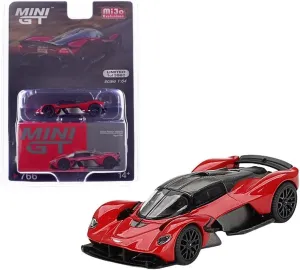 1:64 Scale Diecast Model Car Compatible with Mini GT Aston Martin Valkyrie Hyper Red Limited Edition MGT00766