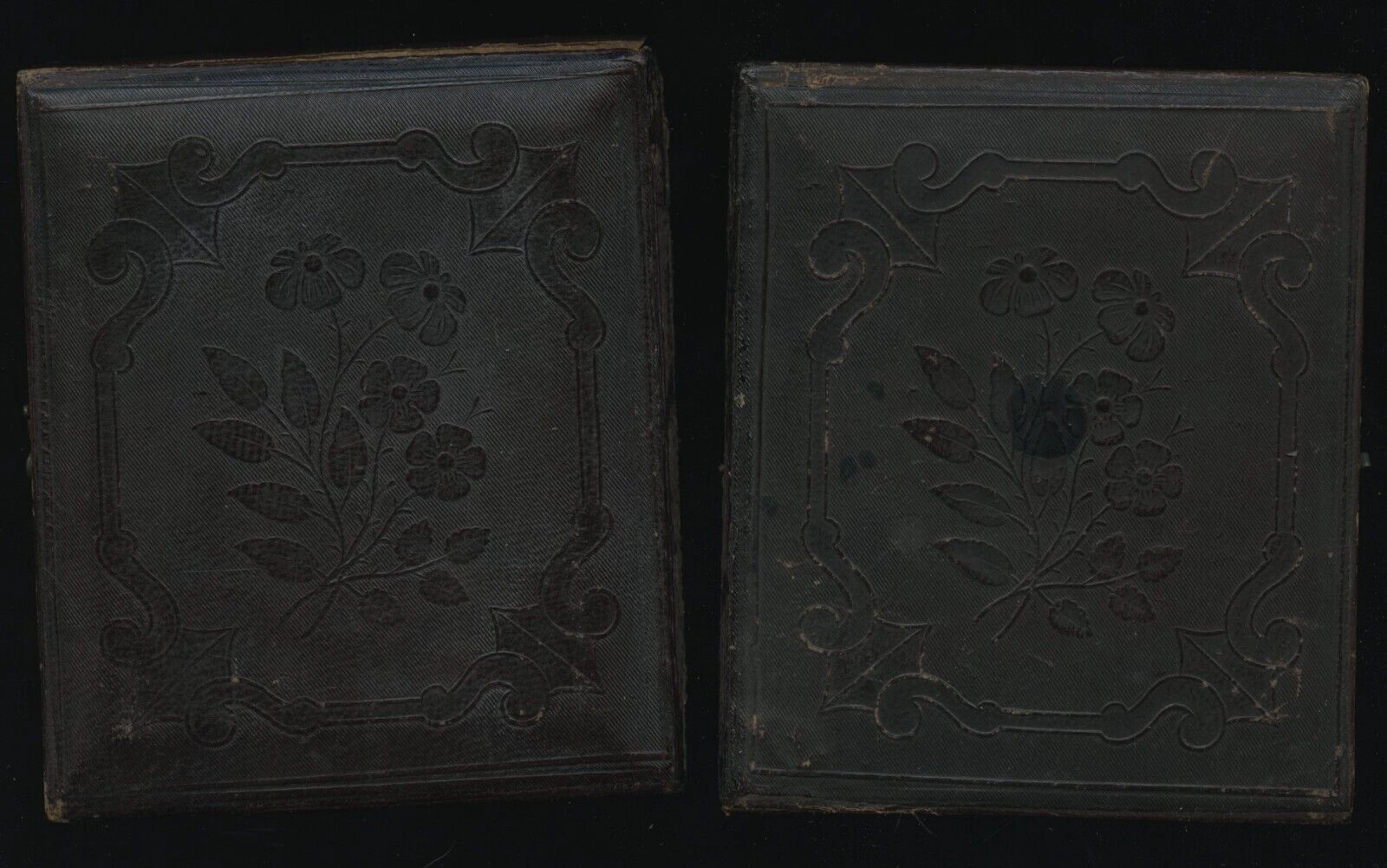 1840s Philadelphia Style Paper Mat Daguerreotype Little Girl Holding Book 1/6