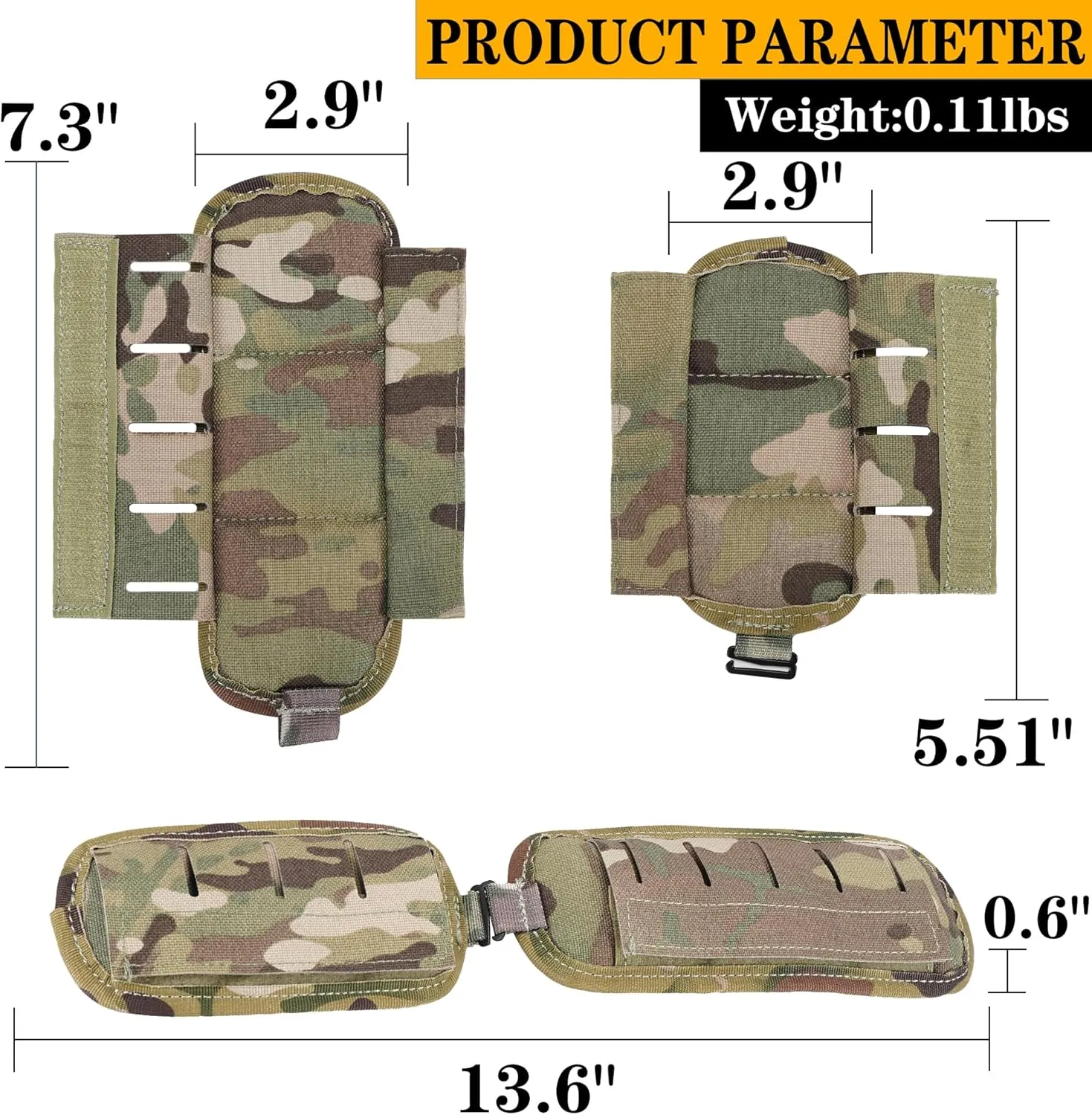2-in-1 Tactical MOLLE Plate Carrier & Backpack Shoulder Pads - Adjustable, Padded, 500D Nylon, Durable Outdoor Gear for Men & Women