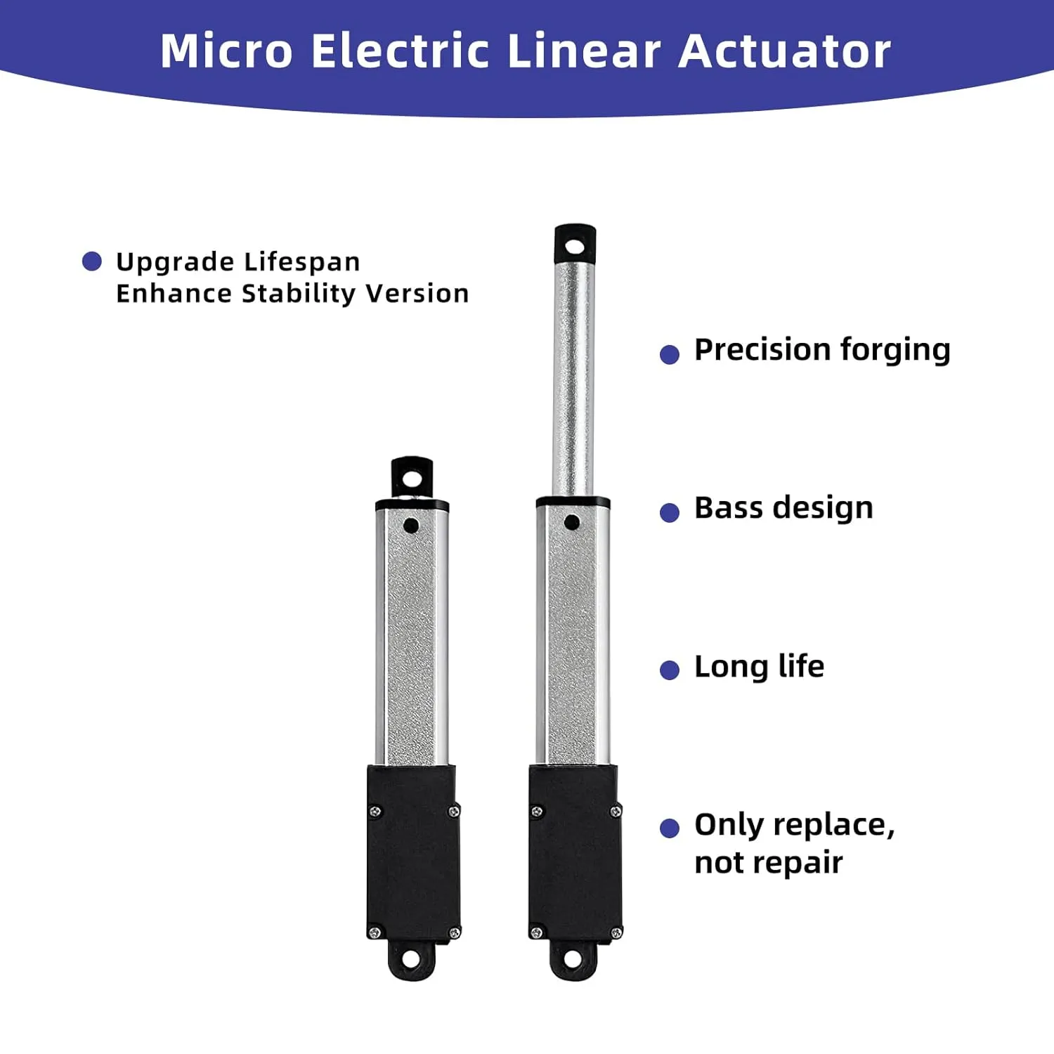 2 Inch 28lbs Mini Stroke 12V Electric Linear Actuator 4mm/sec Linear Motion Actuator with Brackets for Cabinets, Robotics, Home Automation, Window Opener(120N, 50mm)