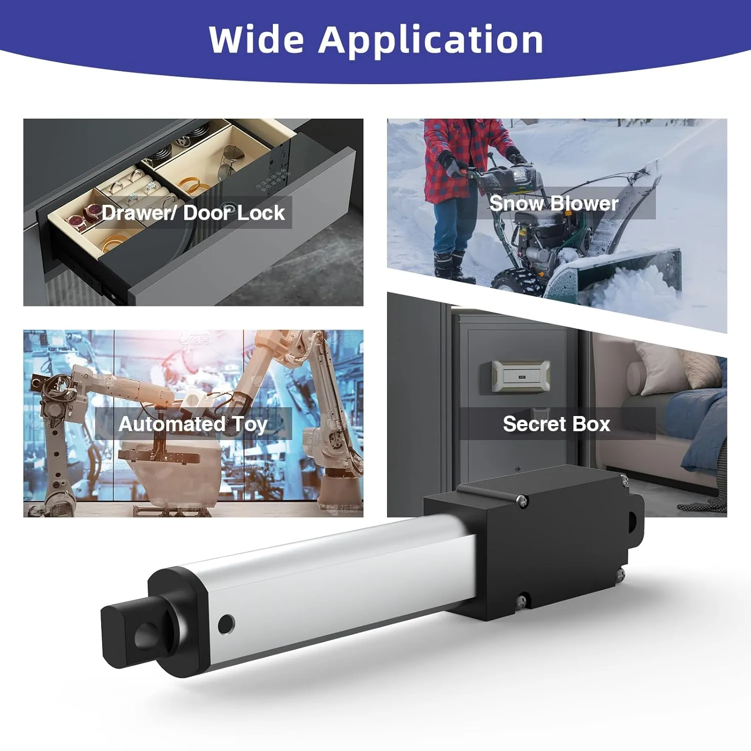 2 Inch 28lbs Mini Stroke 12V Electric Linear Actuator 4mm/sec Linear Motion Actuator with Brackets for Cabinets, Robotics, Home Automation, Window Opener(120N, 50mm)