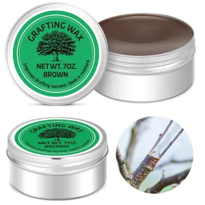 2 Pcs 7 oz Grafting Wax Tin Weather Resistant for Roses Fruit Tree Bonsai Shrubs Wound Sealer Flexible Graft Sealer for Effective Repair