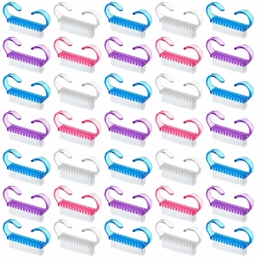 200 Pcs Handle Grip Nail Brush Fingernail Scrub Cleaning Cleaner Nail Brushes Scrubber Bulk for Men Women Hands Feet Toes and Nails Pedicure, 4 Colors