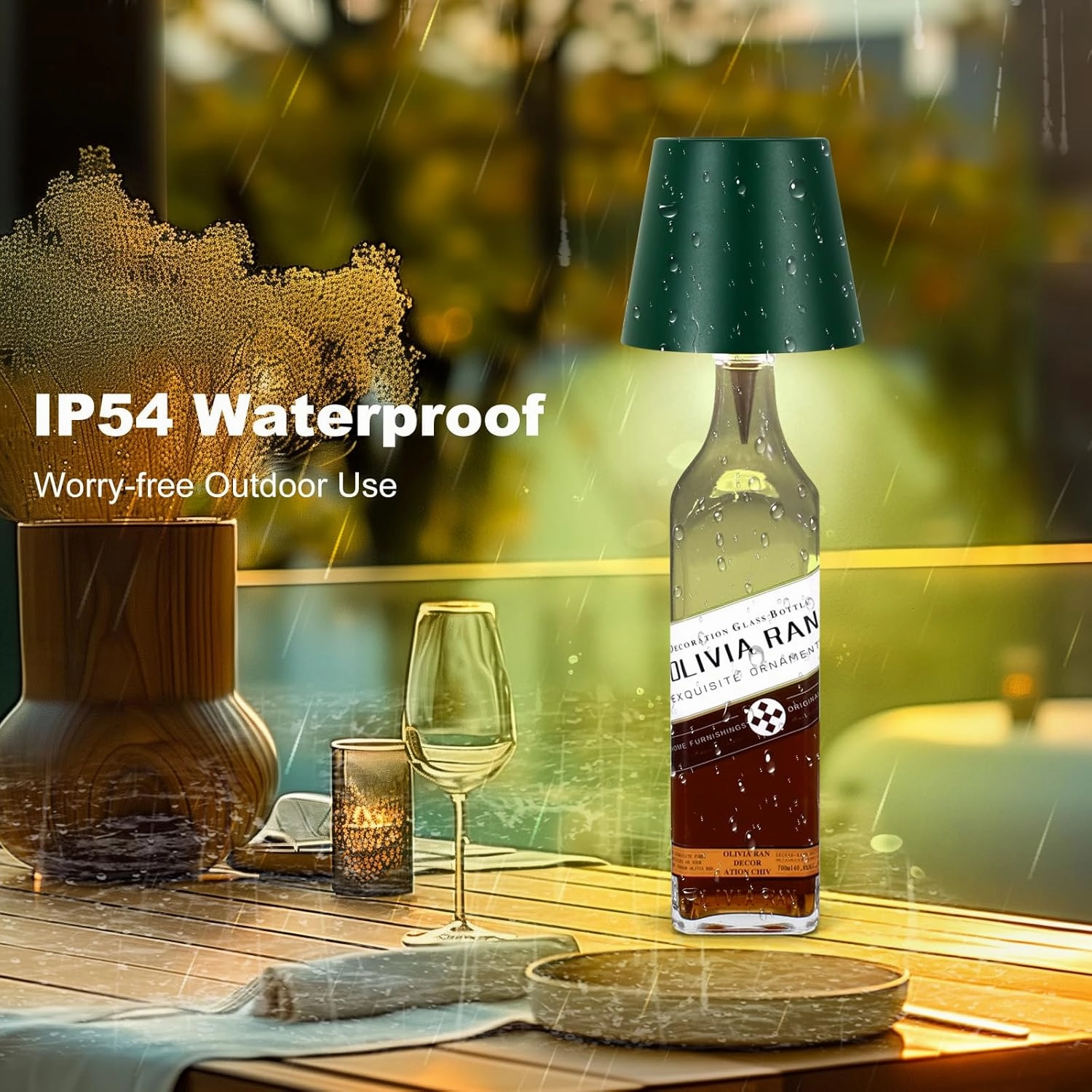 2025 New Wireless Bottle Lamp,RGB LED Bottle Light with Remote(RGB Dark Green, 1pc)