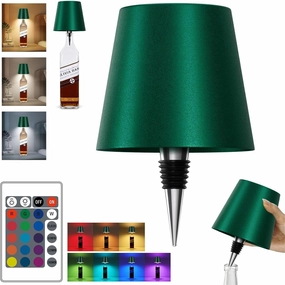 2025 New Wireless Bottle Lamp,RGB LED Bottle Light with Remote(RGB Dark Green, 1pc)