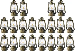 20pcs Retro Kerosene Lamps Doll House Ornament Miniature Lights for Creative Landscape Decor for Boys and Girls Room and Projects