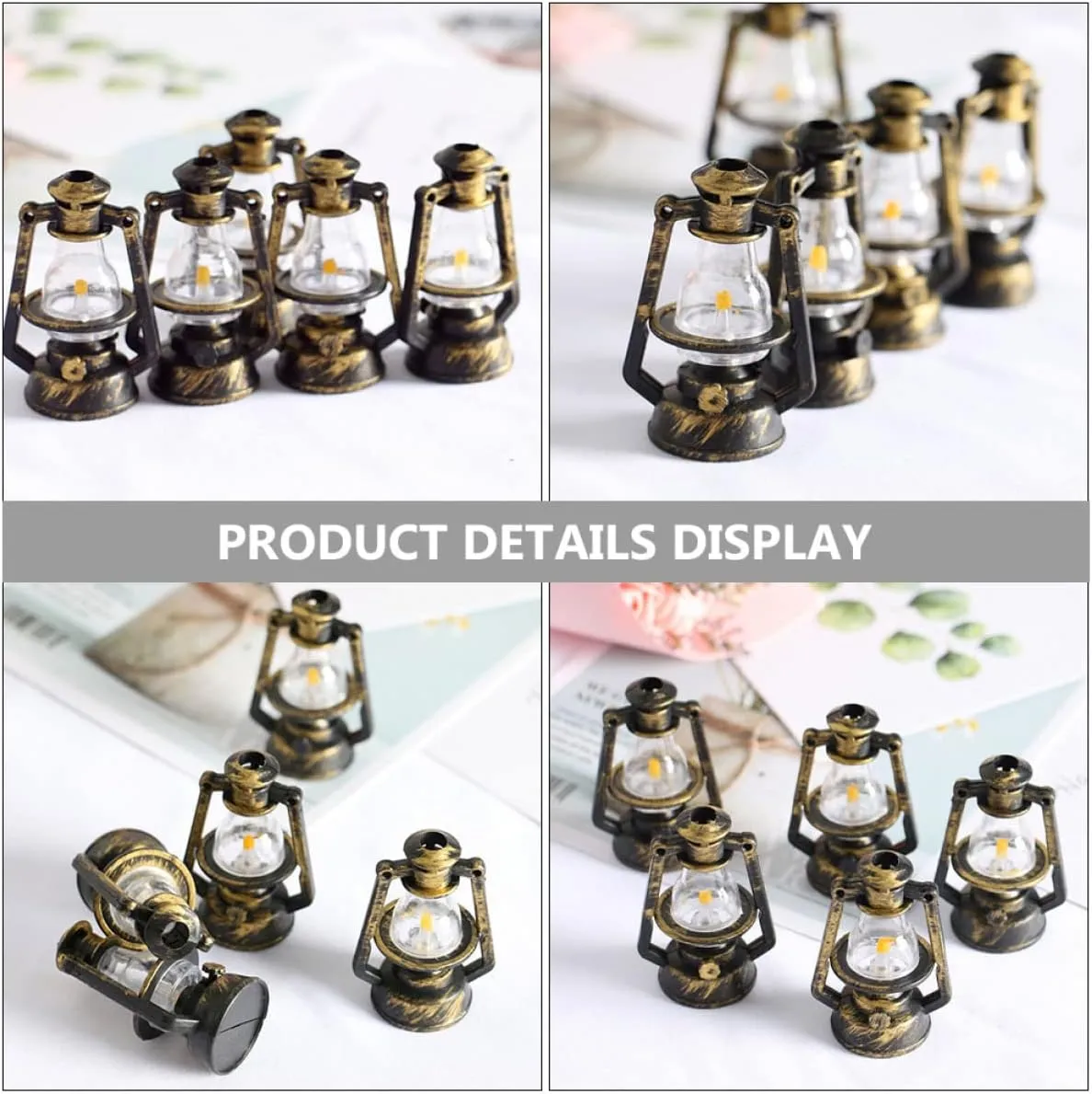 20pcs Retro Kerosene Lamps Doll House Ornament Miniature Lights for Creative Landscape Decor for Boys and Girls Room and Projects
