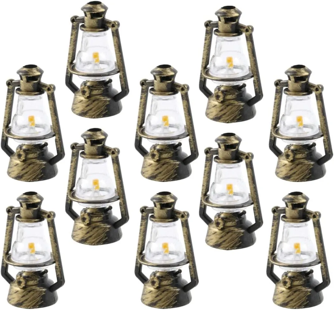 20pcs Retro Kerosene Lamps Doll House Ornament Miniature Lights for Creative Landscape Decor for Boys and Girls Room and Projects