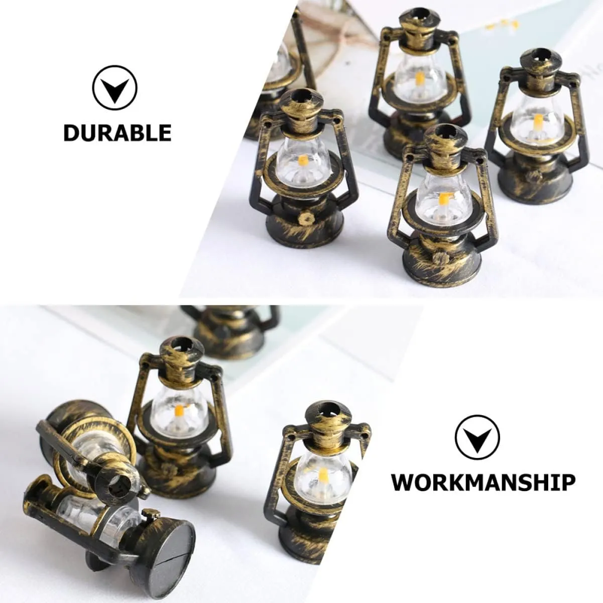 20pcs Retro Kerosene Lamps Doll House Ornament Miniature Lights for Creative Landscape Decor for Boys and Girls Room and Projects