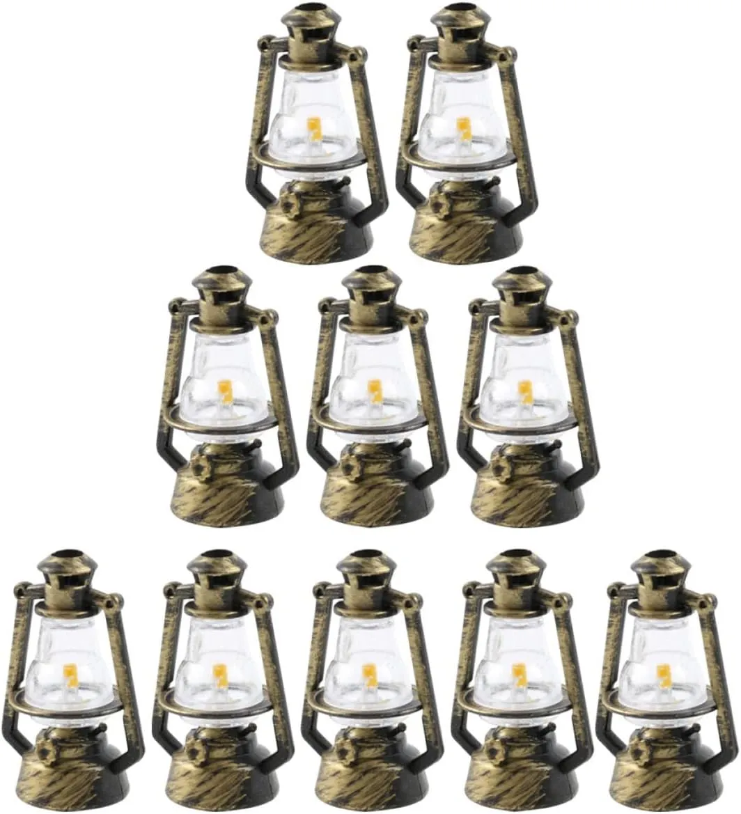 20pcs Retro Kerosene Lamps Doll House Ornament Miniature Lights for Creative Landscape Decor for Boys and Girls Room and Projects