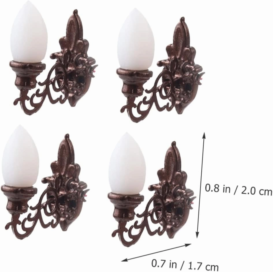 20pcs Mini Wall Lamp for Sand Table Decor Antique Bronze Warm Light for Mini House and Landscaping Projects