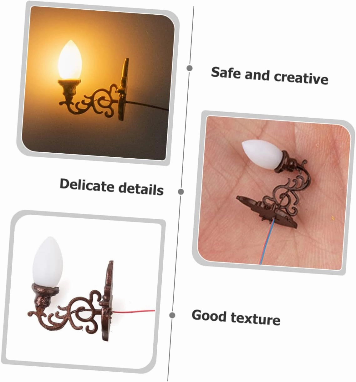 20pcs Mini Wall Lamp for Sand Table Decor Antique Bronze Warm Light for Mini House and Landscaping Projects