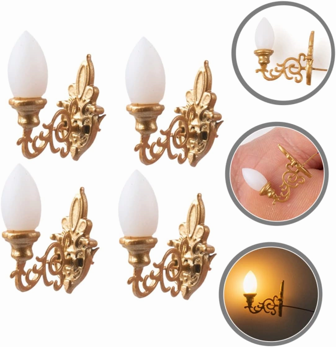 20pcs Mini Wall Lamps Sand Table Decor Tiny Wall Light Model for Realistic Landscape Layouts Safe Material Easy to Install Warm Yellow Glow