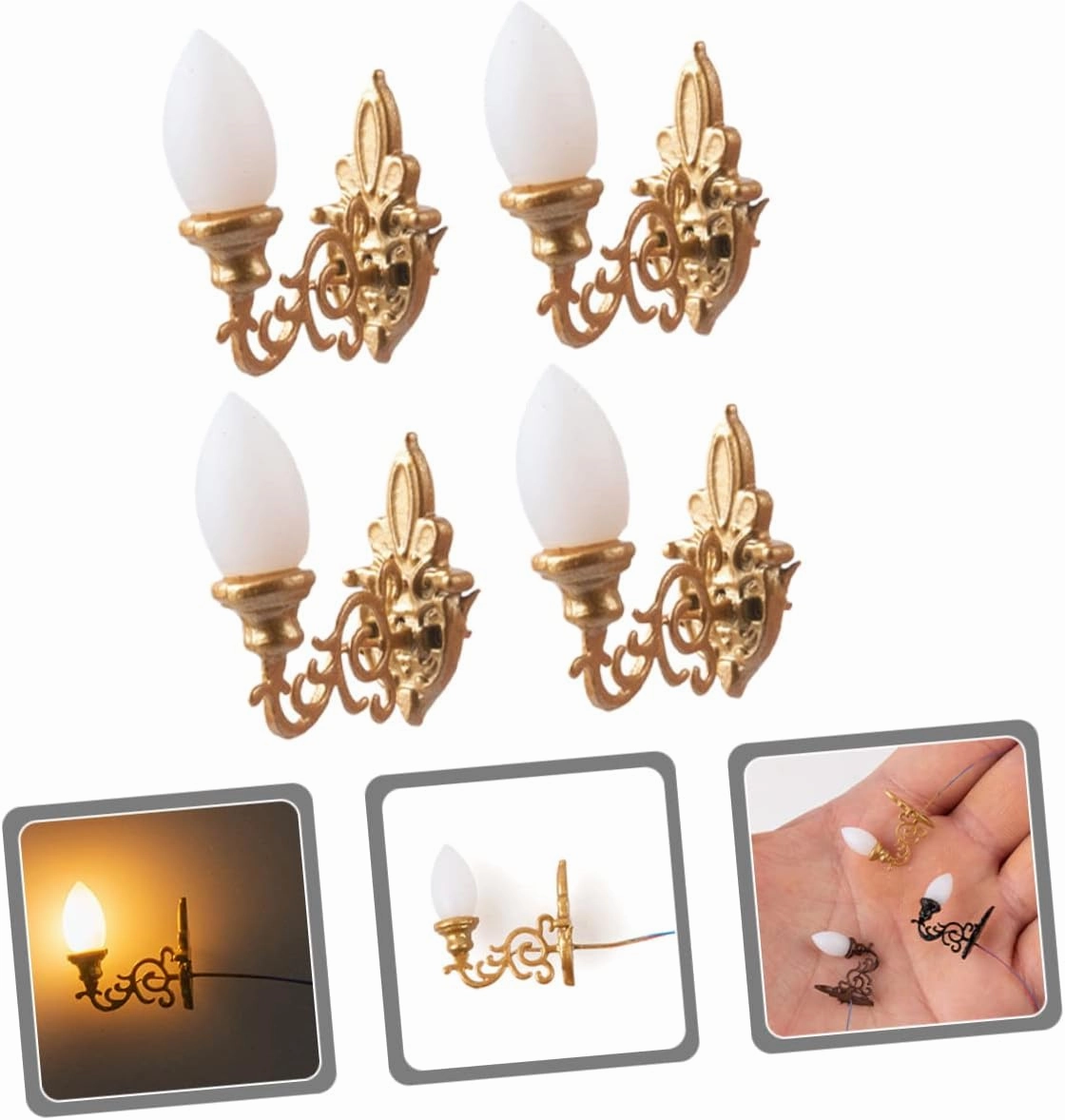 20pcs Mini Wall Lamps Sand Table Decor Tiny Wall Light Model for Realistic Landscape Layouts Safe Material Easy to Install Warm Yellow Glow