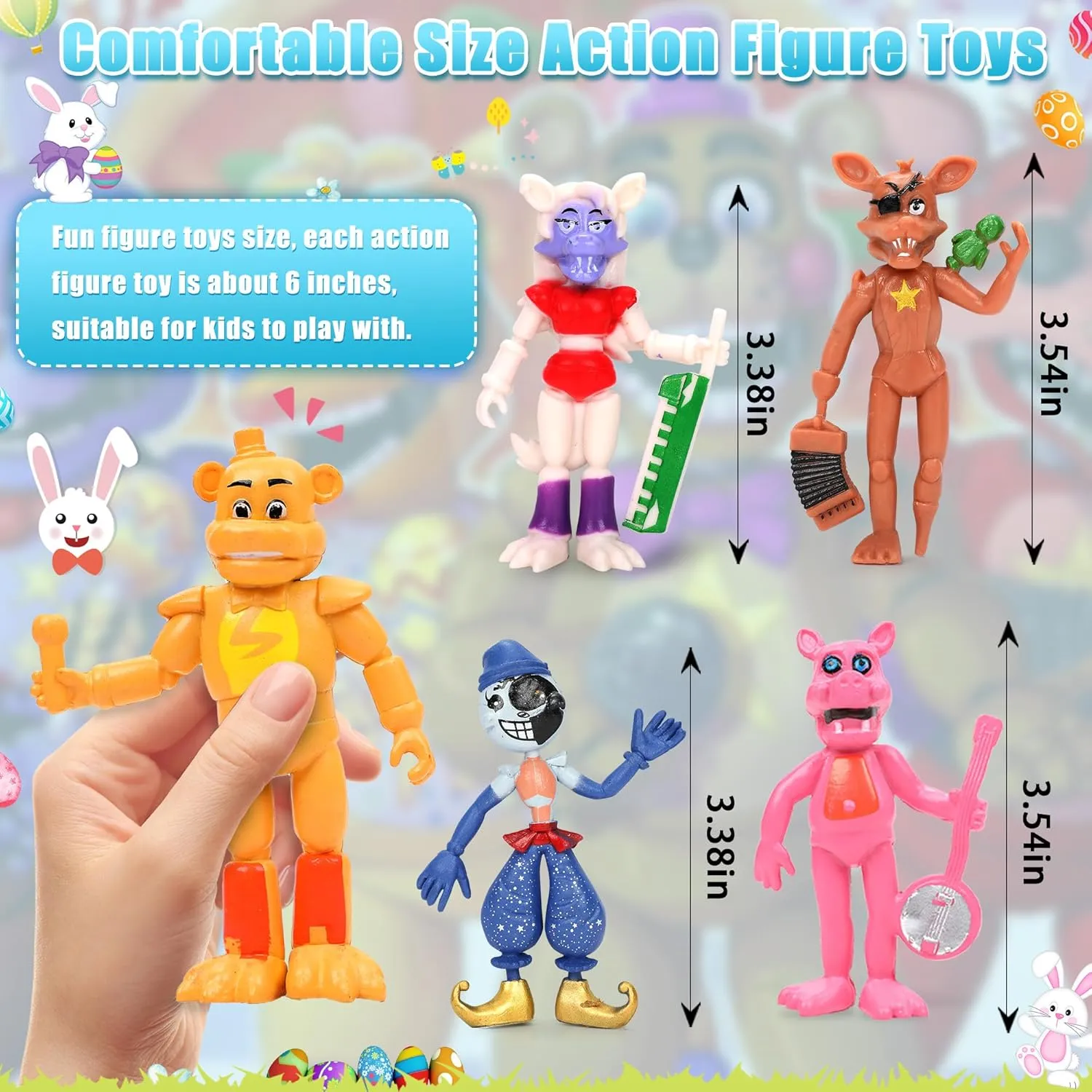 24 Pack Action Figures Set, 4 Inch Horror Game Character Movable Joints Collectible Toys Set for Video Games Fans Boys, Girls, Kids & Adults