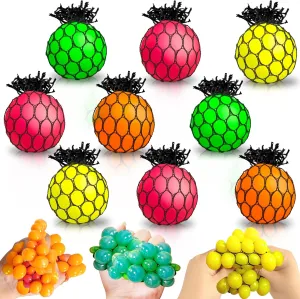 24 Pack Stress Balls Set Fidget Toys for Adults, Squishy Toys, Stress Relief Toys Squeeze Balls Bulk for Kids Adults Classroom Prize,Party Favors,Birthday Gift, Goodie Bag Stuffers Hand Exercise Balls