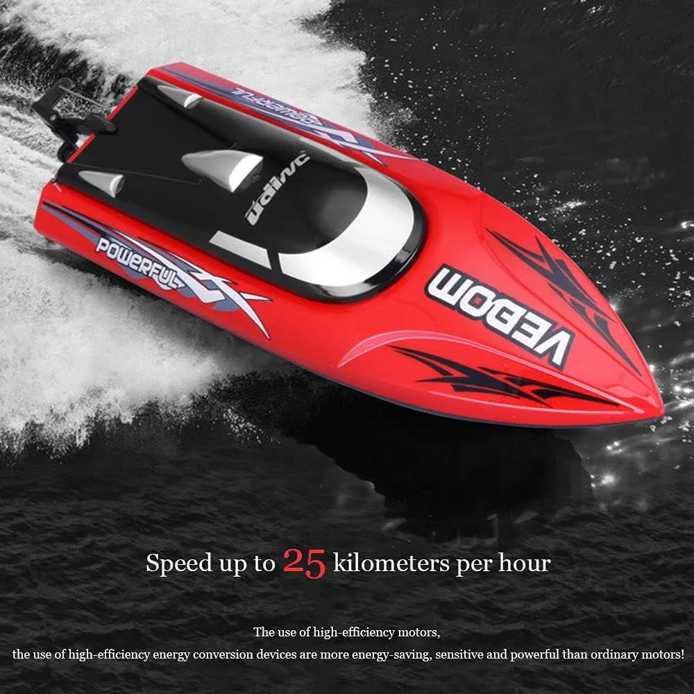 2.4G Wireless Remote Control Boat High Speed Racing Rowing Electric RC Boat Speed 25KM/H Charging Yacht Waterproof Speedboat Outdoor Water Toys Children's Gifts (Yellow)