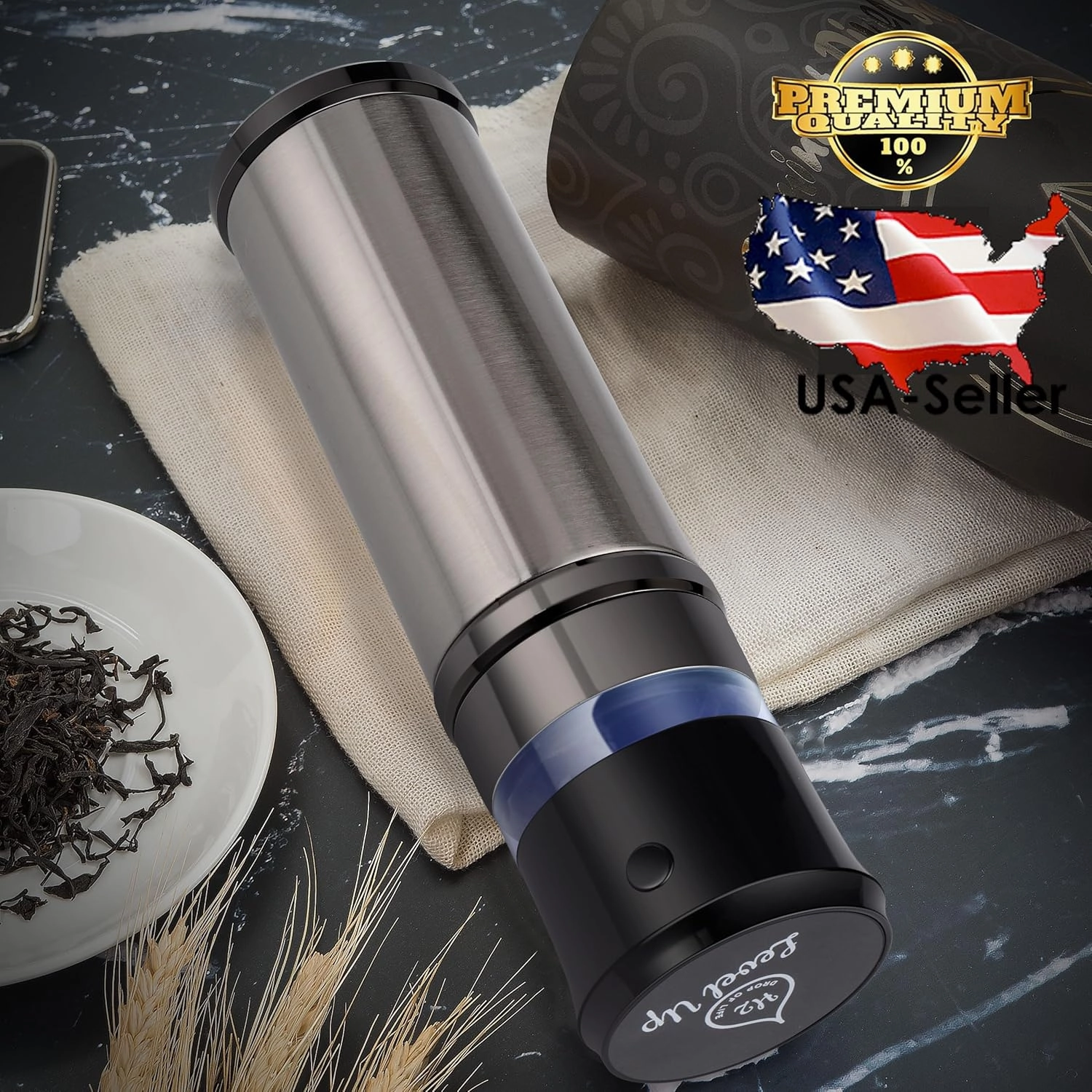 2 in 1 Hydrogen Water Bottle Generator – SPE/PEM Technology – Stainless Steel Bottle with Self Cleaning Mode – 11oz / 330ml – Up to 1300 PPB Hydrogen Enriched Water