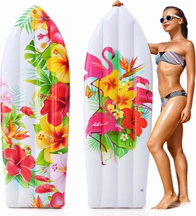 2 Pcs 5.5ft Inflatable Surf Board Inflatable Pool Surfboard for Beach Tropical and Luau Party Decorations for Summer Hawaiian Surfing Party Decoration