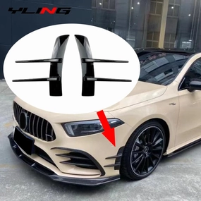 2Pcs For Benz A-Class A180 A200 A220 Front Bumpers Lip Air Vent