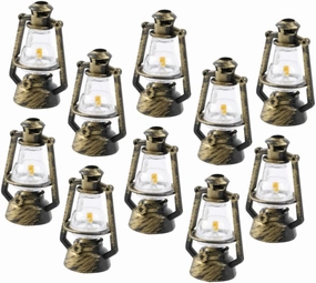 2sets Miniature Kerosene Lamp Retro Doll House Prop Realistic Lanterns for Furniture Decoration for Bedroom and Dressing Decor 10pcs*2