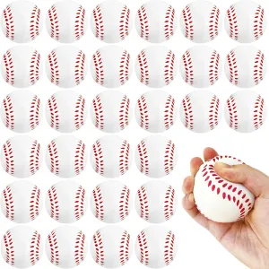 30 Pack Baseball Stress Balls,2.5 Inch Soft Foam Baseballs,Sports Squeeze Balls Toys for Kids,School Carnival Reward,Sports Theme Party