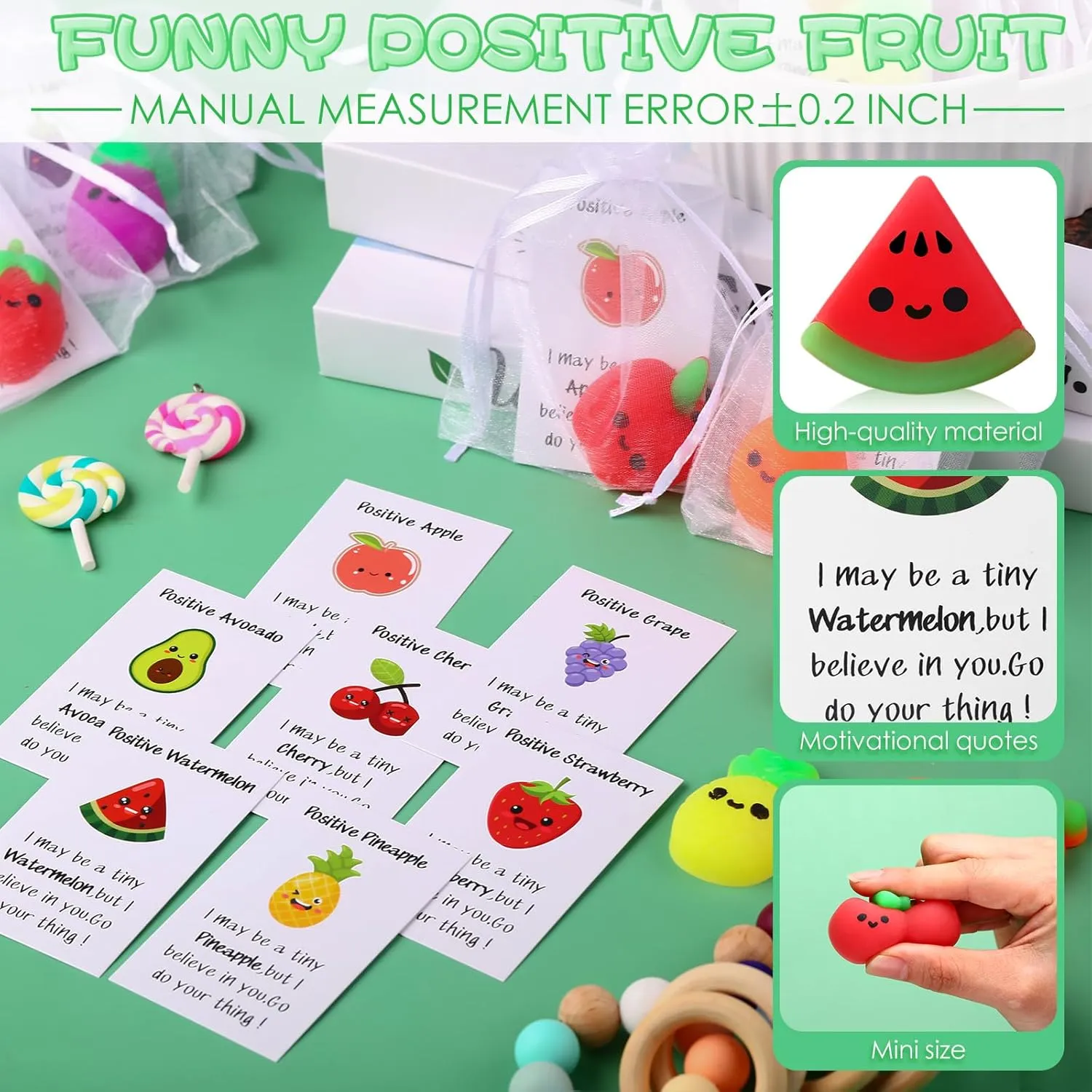 30 Sets Positive Fruit Stress Ball Bulk End of Year Employee Gifts Emotional Gifts for Coworker Teacher Student (Fruit Style)