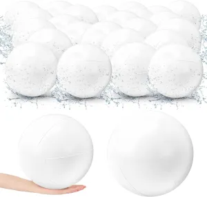 36 Pieces 5.5 Inch Solid White Beach Balls Bulk Inflatable Beach Ball Swimming Pool Party Balls Beach Game Toy for Summer Beach, Pool and Party Favor