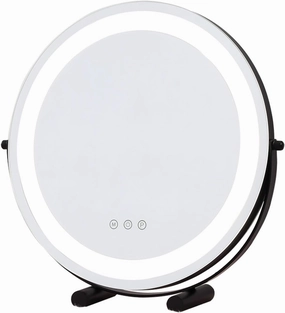 360°Rotation Light Up Mirror 3Colors Brightness Adjustable, Desk Mirror with Dimmable Brightness, Rechargeable Lighted Makeup Mirror, Smart Touch Control, 360°Swivel Rechargeable LED Magnifying Mirror
