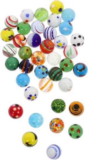 38pcs Glass Marbles for Games Fish Tanks and Garden Decor Decorative Marbles for Boys and Girls and Home Aquarium Decoration