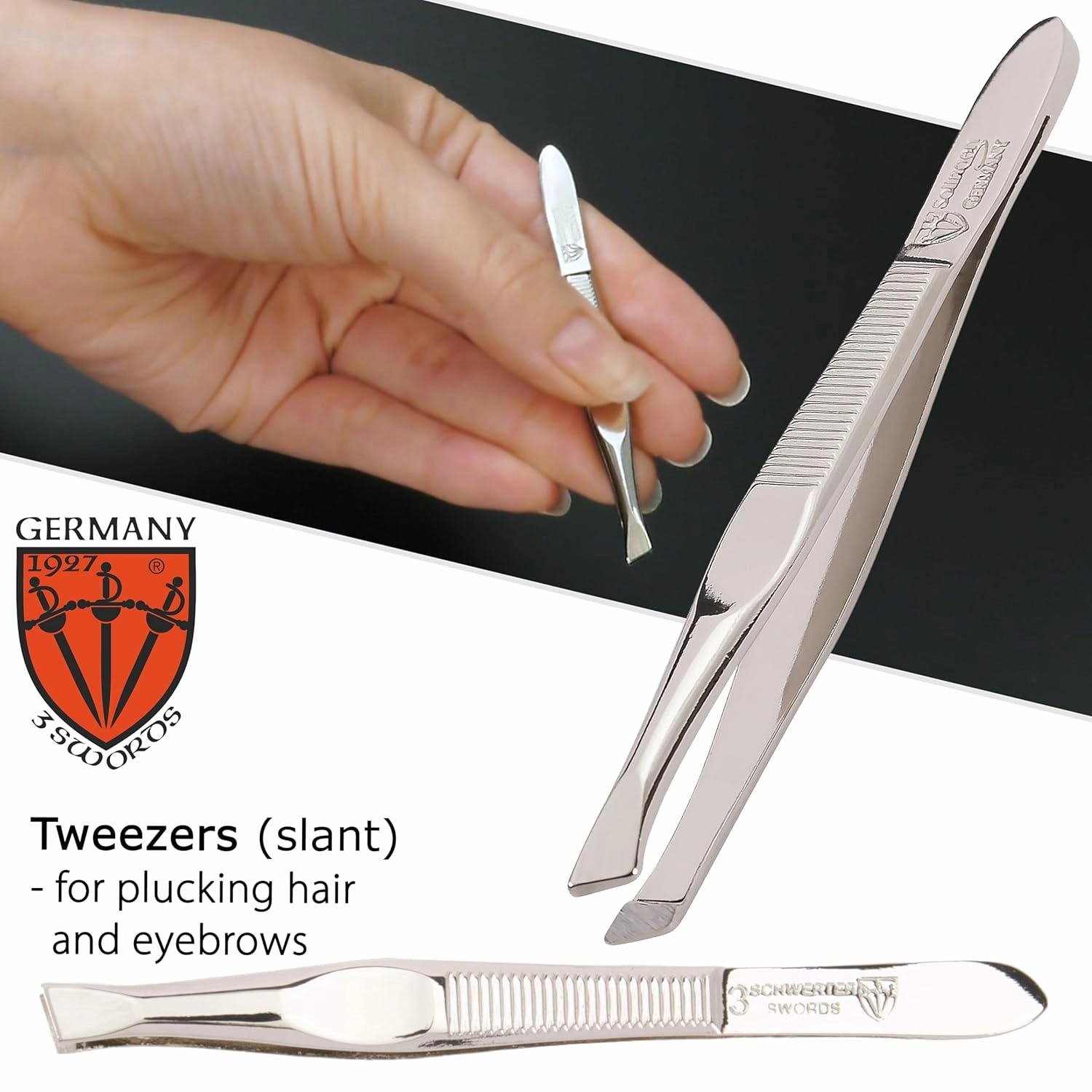 3 Swords Germany - brand quality 3 piece manicure pedicure grooming kit set for professional finger & toe nail care scissors file genuine leather case in gift box, Made in Solingen Germany