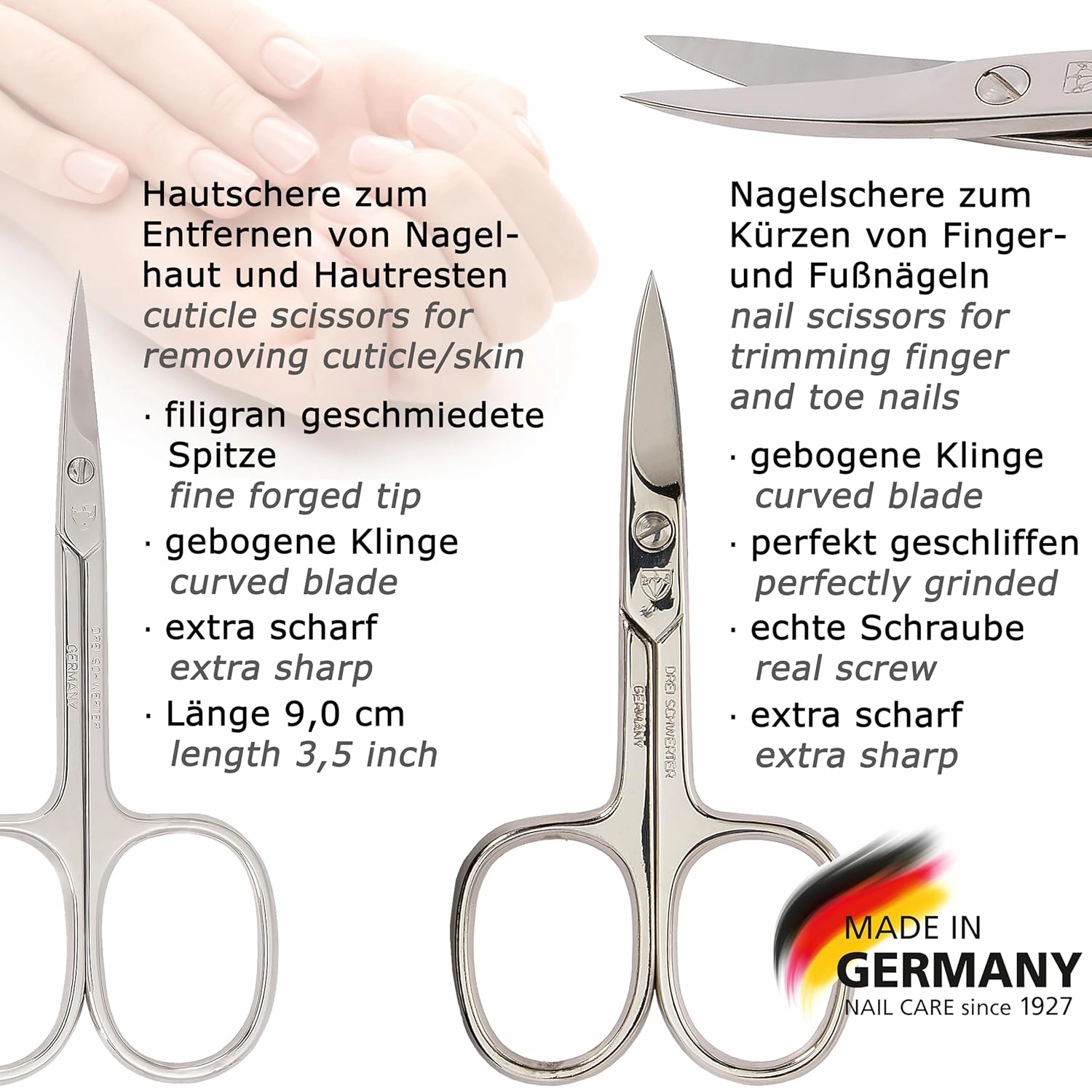 3 Swords Germany - brand quality 7 piece manicure pedicure kit set - nail care tools by 3 Swords - black genuine leather