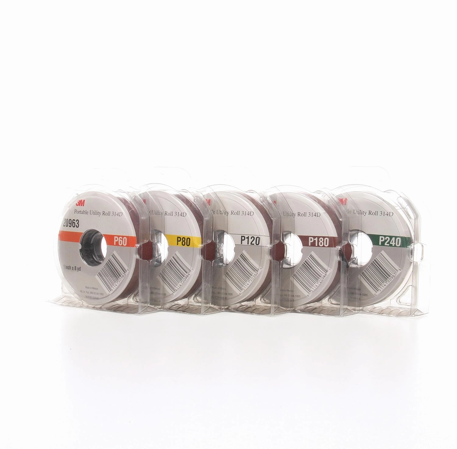 3M Portable Utility Cloth Roll Kit 314D, 1 in P60X, P80J, P120J, P180J, P240J