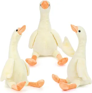 3pcs Goose Stuffed Animal - 15.7" Swan Stuffed Toy, Soft Smooth Goose Plush Toys, Cute Duck Stuffed Animal Toy, Goose Pillow Plush for Kids Boys Girls Sleeping Room Party Favors Gifts