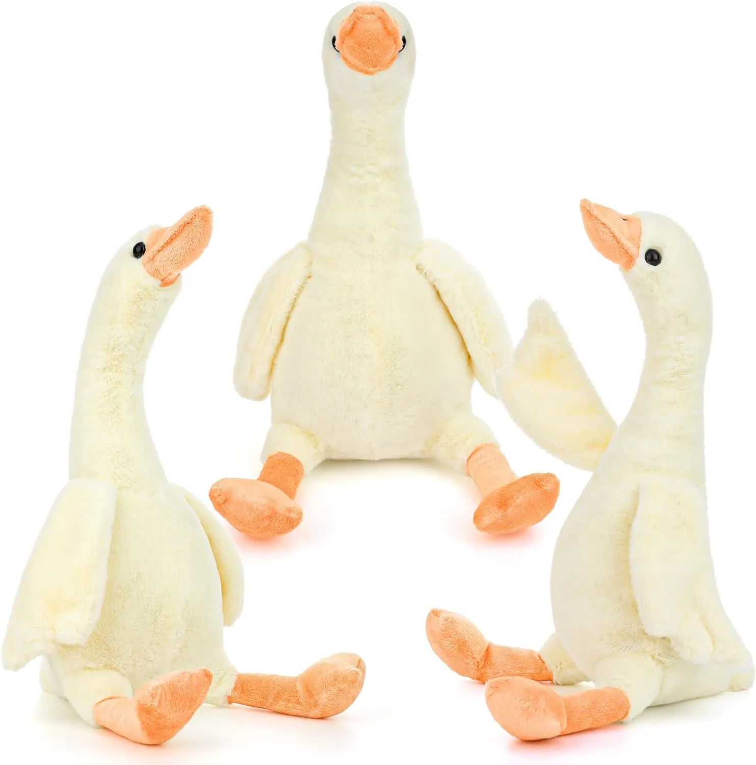 3pcs Goose Stuffed Animal - 15.7" Swan Stuffed Toy, Soft Smooth Goose Plush Toys, Cute Duck Stuffed Animal Toy, Goose Pillow Plush for Kids Boys Girls Sleeping Room Party Favors Gifts