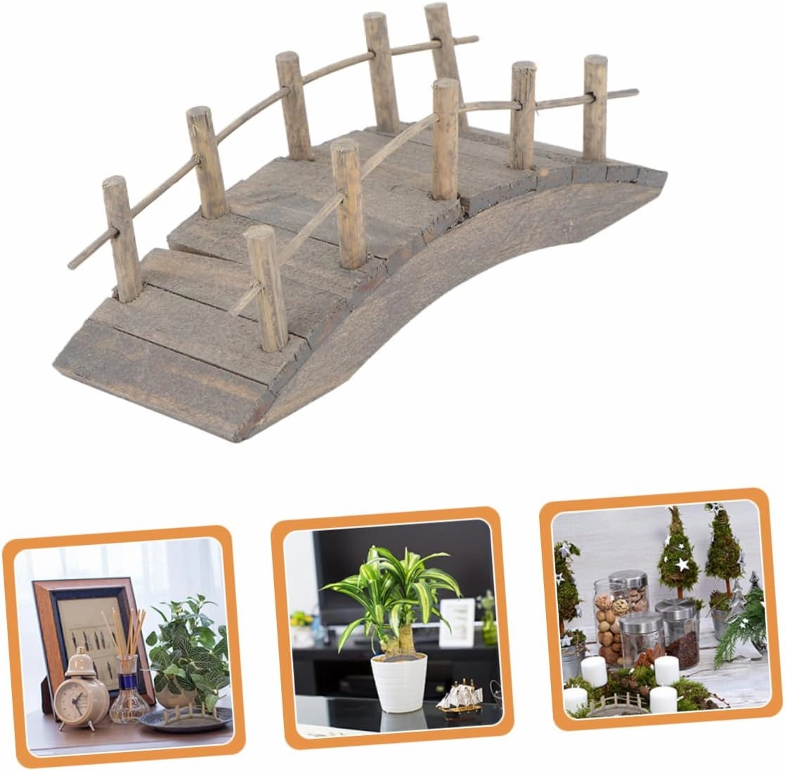 3sets Miniature Landscape Bridge Garden Figurine Mini Decorative Bridge for Micro Scene 2pcs*3