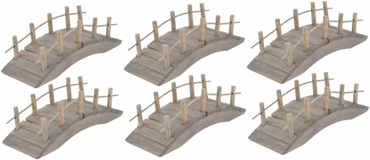 3sets Miniature Landscape Bridge Garden Figurine Mini Decorative Bridge for Micro Scene 2pcs*3