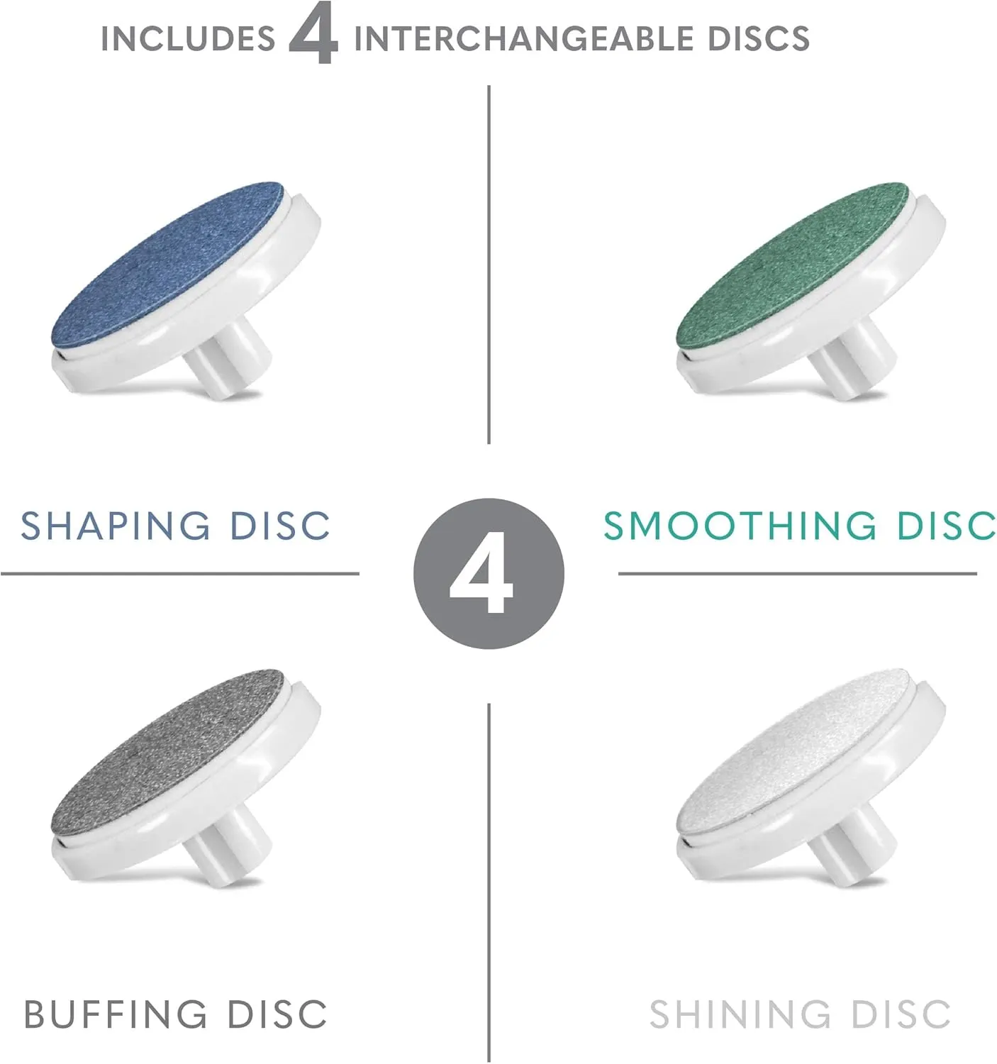 4-in-1 Rechargeable Electric Nail File Set with Unique Oscillating Head – Shape, Smooth, Buff & Shine Nails – Remove Cuticles & Calluses – Salon Quality Manicure Pedicure Results