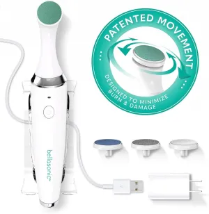 4-in-1 Rechargeable Electric Nail File Set with Unique Oscillating Head – Shape, Smooth, Buff & Shine Nails – Remove Cuticles & Calluses – Salon Quality Manicure Pedicure Results