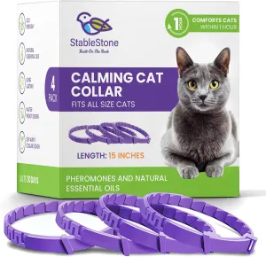 4 Pack Cat Calming Collar - Pheromone Collar for Anxiety Relief
