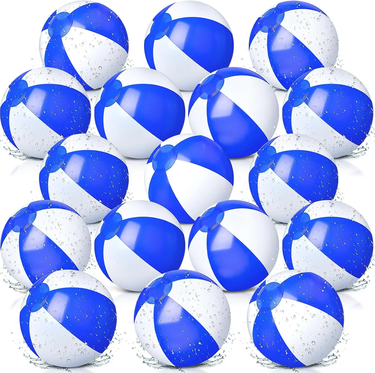 48 Pack 12 Inch Inflatable Beach Balls Bulk Pool Game Balls Balloons Colored Beach Toys Gifts for Boys Girls Games Birthday Party(Blue White)